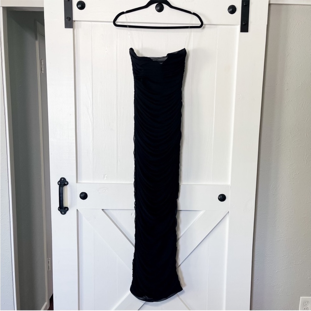 House of CB Sofia Dress Black Mesh Strapless Size Medium - Picture 4 of 11